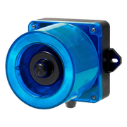 COMBINACION DE BALIZA LED COLOR AZUL Y SIRENA ELECTRÓNICA DE 31 TONOS RESISTENTE A LA INTEMPERIE DE VOLUMEN MÁX. 123 DB A 110-220 VCA