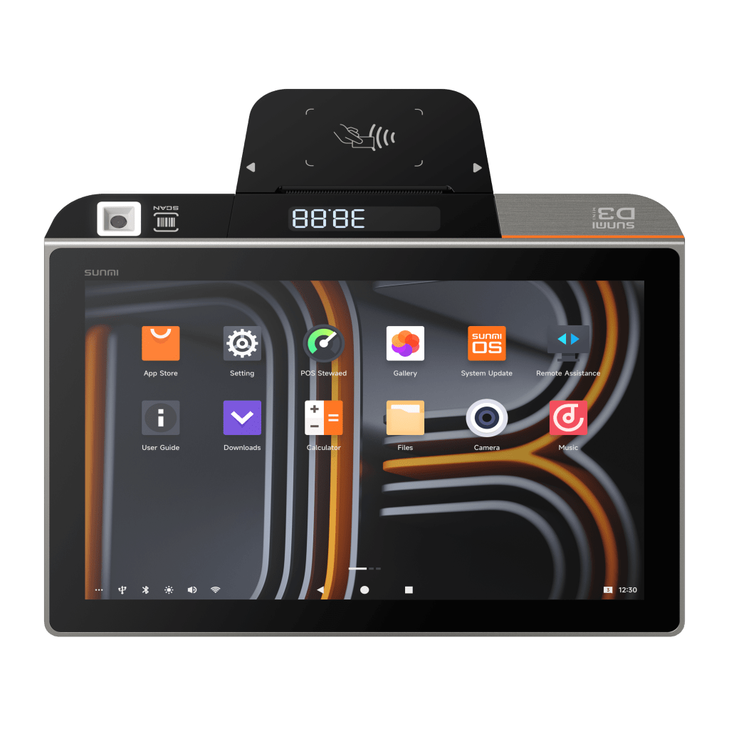 TERMINAL DE ESCRITORIO INTELIGENTE SUNMI D3 MINI / PROCESADOR QUALCOMM HEXA-CORE 2.4 GHZ / 3 GB RAM + 32 GB ROM / PANTALLA PRINCIPAL 10.1" IPS / IMPRESORA TÉRMICA INTEGRADA 58 MM / ANDROID 13 / BLUETOOTH 5.0 / WI-FI DUAL BAND / BATERÍA