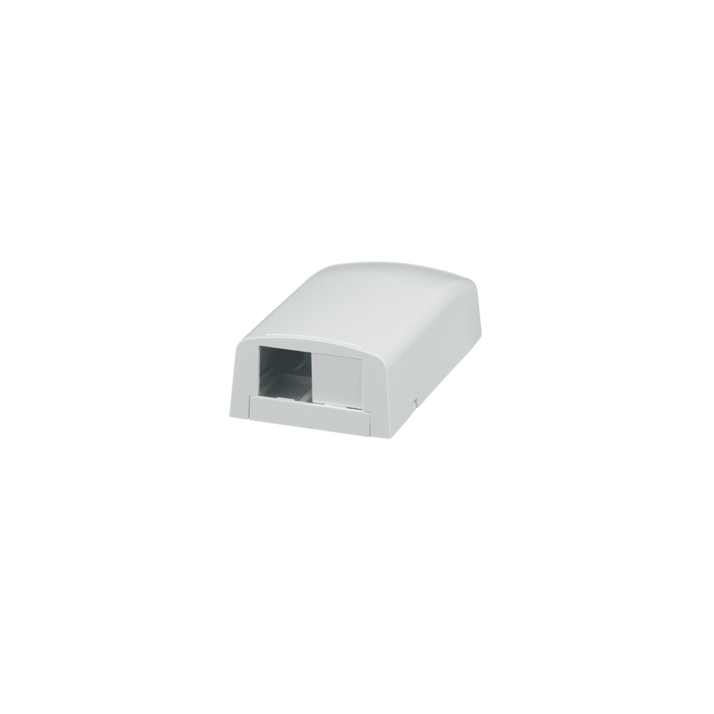 CAJA DE MONTAJE EN SUPERFICIE, PARA 2 MODULOS MINI-COM, COLOR BLANCO
