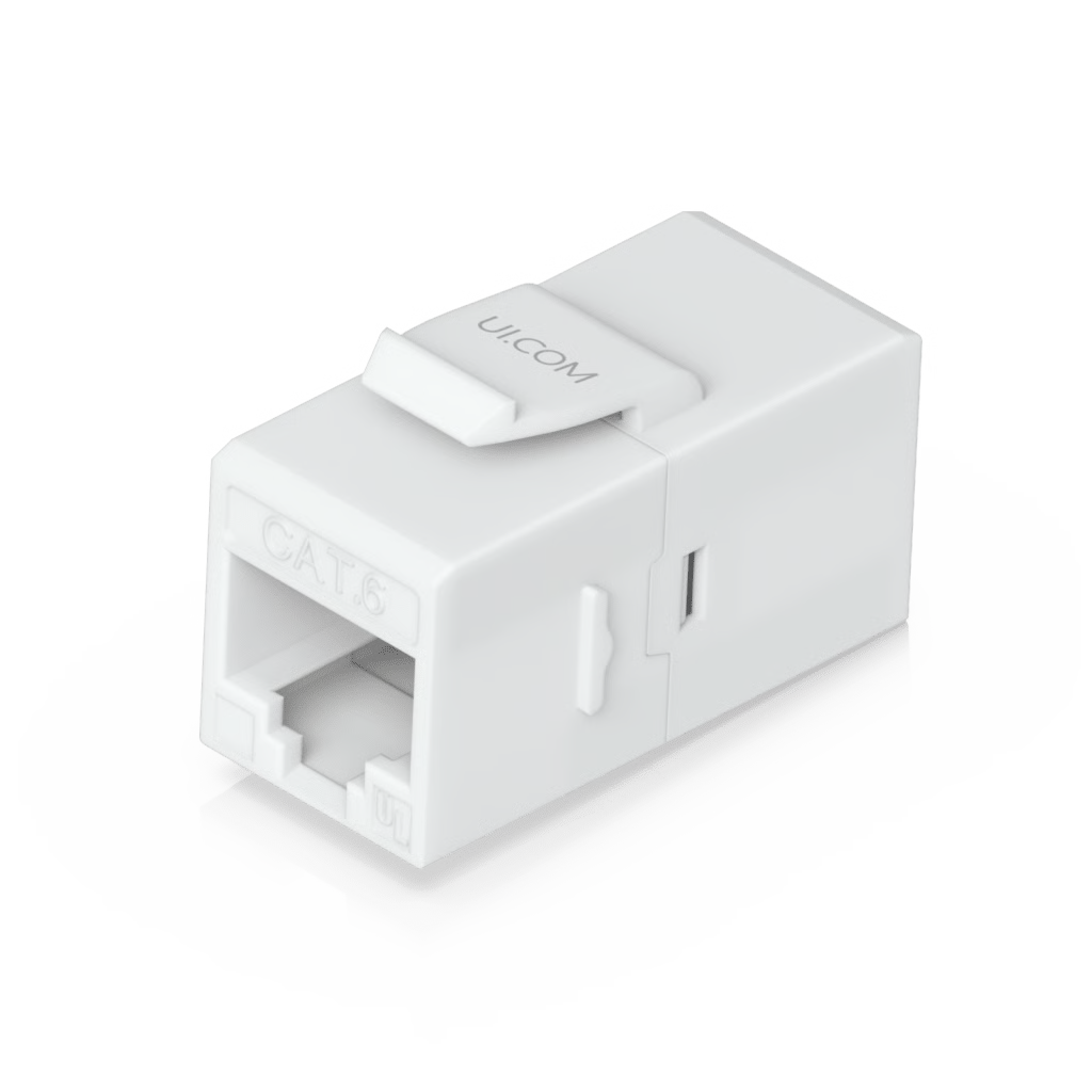 KEYSTONE COUPLER CAT6 PASS-THROUGH PARA CABLE ETHERNET, INSTALACIÓN SNAP-IN EN PATCH PANEL, PAQUETE CON 12 PIEZAS
