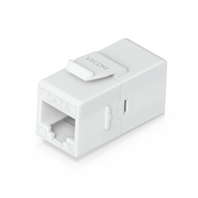 KEYSTONE COUPLER CAT6 PASS-THROUGH PARA CABLE ETHERNET, INSTALACIÓN SNAP-IN EN PATCH PANEL, PAQUETE CON 12 PIEZAS