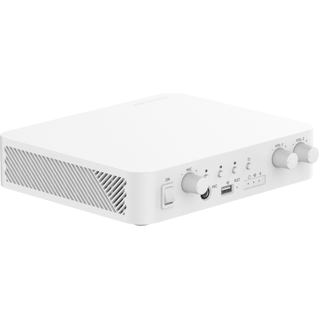 AMPLIFICADOR | BLUETOOTH | 2 CANALES | 40 W POR CANAL | 70/100V | HIK-CONNECT | UNA ZONA | MUSICA AMBIENTAL