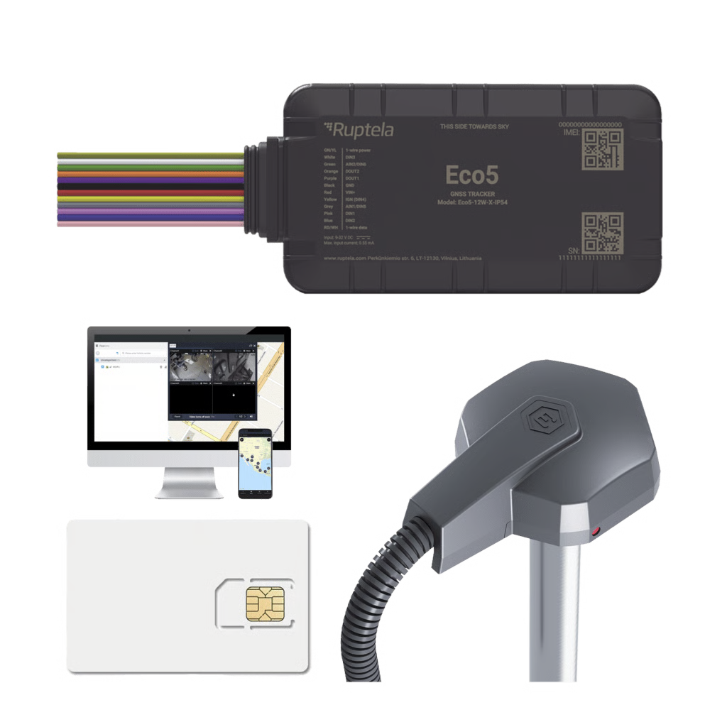 KIT DISPOSITIVO DE RASTREO VEHICULAR/ SENSOR NIVEL DE COMBUSTIBLE CABLEADO / CONECTIVIDAD LTE CAT1 Y LTE-M / BLE 5.0 / GNSS U-BLOX / CARCASA IP54 / BATERÍA INTERNA DE RESPALDO / DETECTA INTERFERENCIAS / INCLUYE: EPCOMGPSCODE, TD6001000 Y SIM500MB2Y