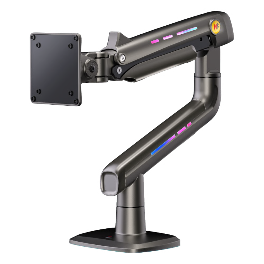 SOPORTE MECÁNICO GAMING NB F5 / MONITORES DE 32" A 60" / VESA 75X75 Y 100X100 MM / CARGA 2-20 KG (4.4-44 LBS) / ILUMINACIÓN RGB / SISTEMA DE RESORTE DE ALTA PRECISIÓN