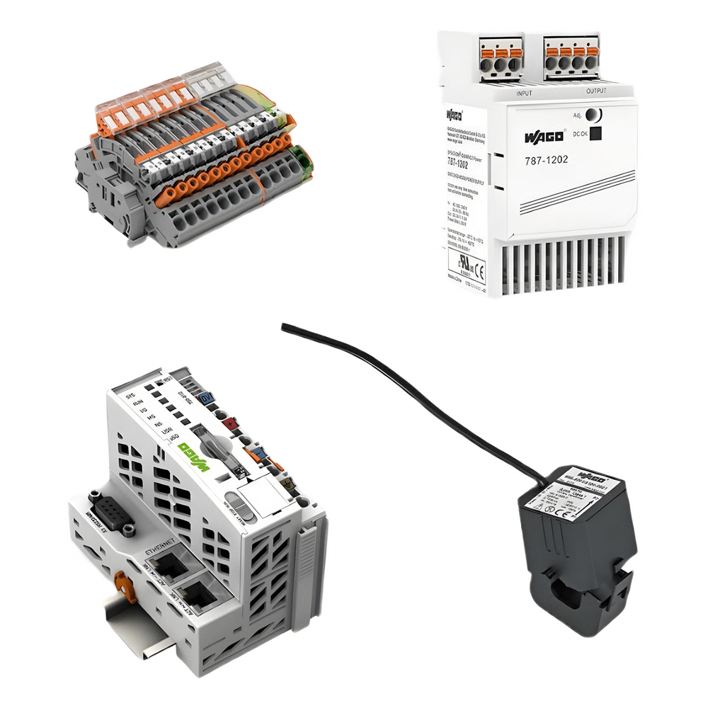 SISTEMA DE MEDICIÓN Y CONTROL DE ENERGÍA TRIFÁSICA / 690 VAC / TRANSFORMADORES DE CORRIENTE 150 A / CONTROLADOR PFC100 / ETHERNET / FUENTE CONMUTADA 24VDC / MÓDULO DE CONMUTACIÓN 16A