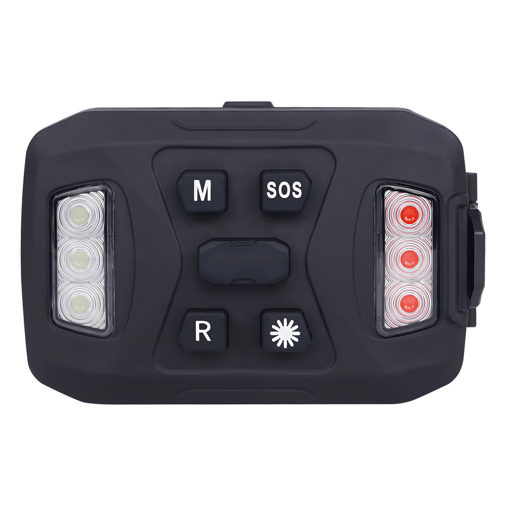 LUZ AUXILIAR RECARGABLE, 26 LEDS, ROJO/AZUL/BLANCO, INCLUYE CLIP Y BASE MAGNÉTICA