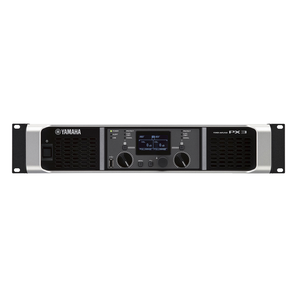 YAMAHA PX3 - AMPLIFICADOR DE AUDIO CLASE D / 300 W X 2 A 8Ω / 500 W X 2 A 4Ω / BAJA IMPEDANCIA / PROCESAMIENTO INTELIGEN