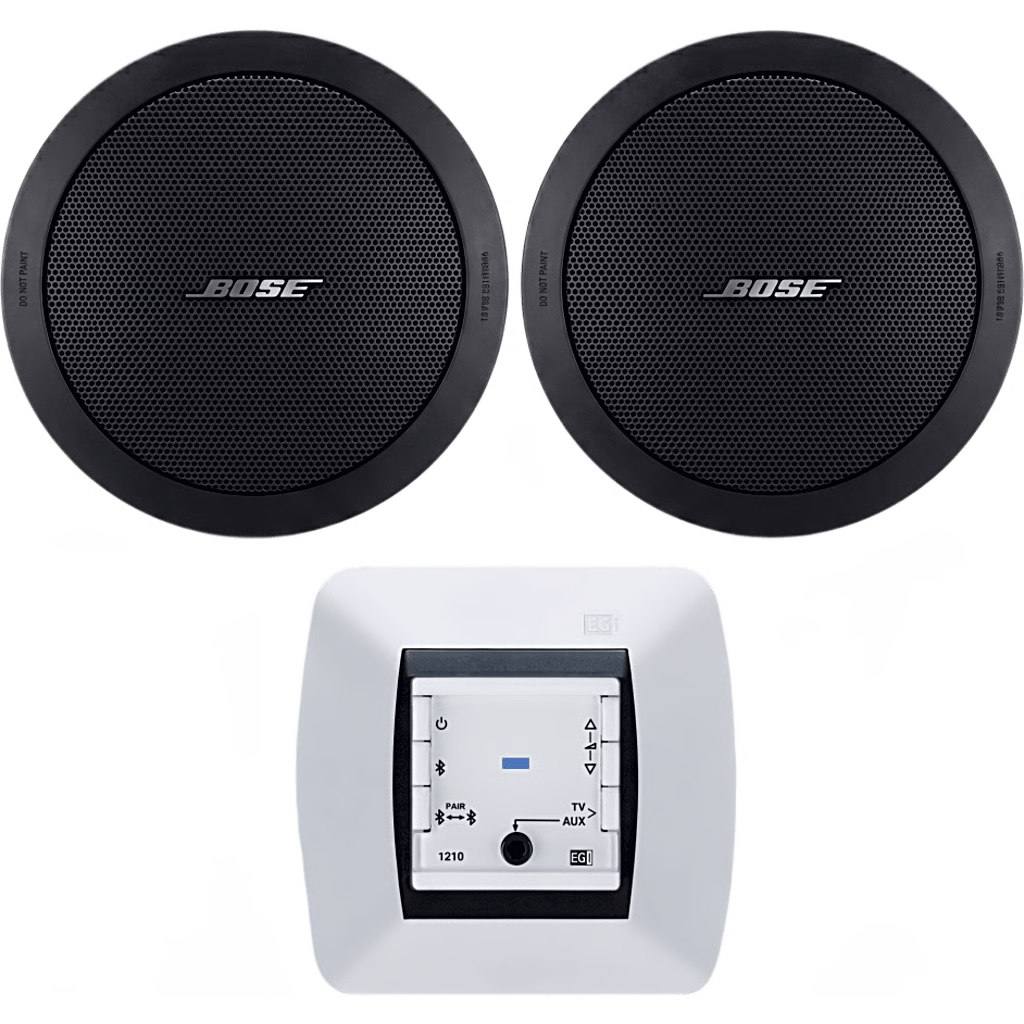 KIT DE AUDIO RESIDENCIAL | MANDO BLUETOOTH EGI 121010H + PAR DE BOCINAS DE TECHO BOSE FS2C | 2+2W RMS | 16&OMEGA;