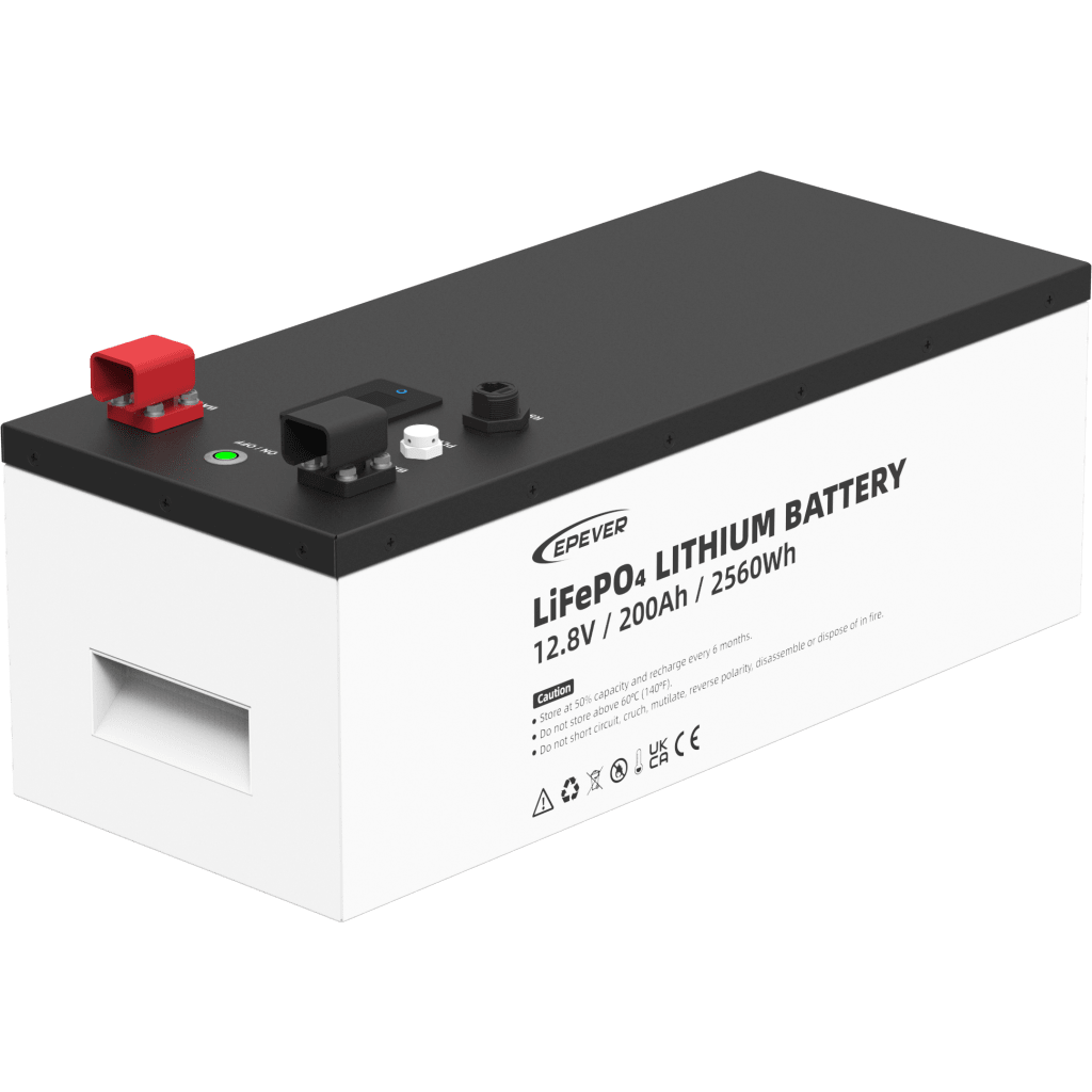 BATERÍA DE LITIO LIFEO4 12.8VCC, 200AH, 2.56KWH, PANTALLA LCD PARA MONITOREO LOCAL, CARCASA METÁLICA-Baterías y Cargadores-EPEVER-Bsai Seguridad & Controles