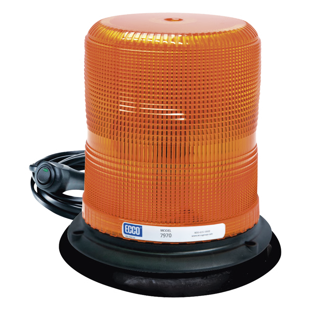BALIZA LED COLOR ÁMBAR CON MONTAJE MAGNÉTICO DE SUCCIÓN DE 7" DE ALTURA