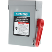 INTERRUPTOR DE SEGURIDAD GNF321A, 240VCA, 3 POLOS, 30 AMP, SIN PORTAFUSIBLES, NEMA 1.