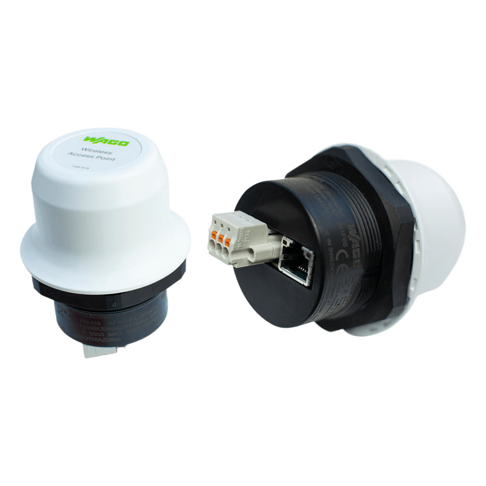 PUNTO DE ACCESO INALÁMBRICO INDUSTRIAL / WLAN IEEE802.11A/B/G/N/D/R / BLUETOOTH 2.1 Y 4.0 LOW ENERGY / PASARELA ETHERNET PROFINET-MODBUS TCP / MONTAJE PASAMUROS M50 / IP67 EXTERIOR / 19-36VCC / -40°C A +65°C