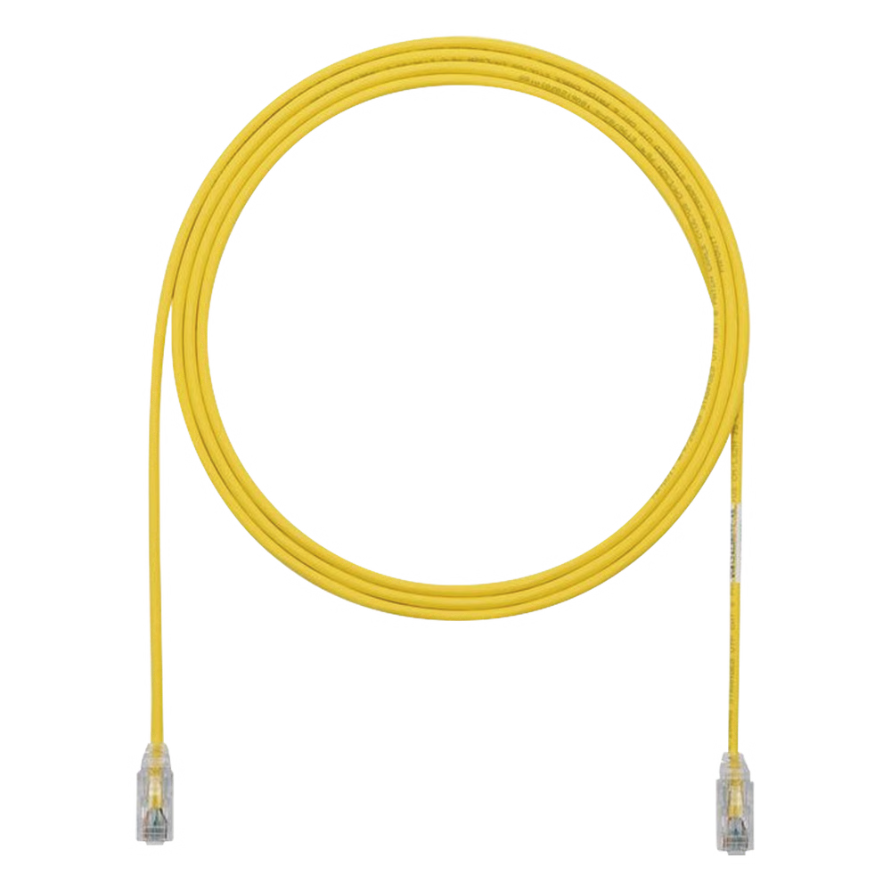 CABLE DE PARCHEO TX6, UTP CAT6, DIÁMETRO REDUCIDO (28AWG), COLOR AMARILLO, 1.22 METROS (4 PIES)
