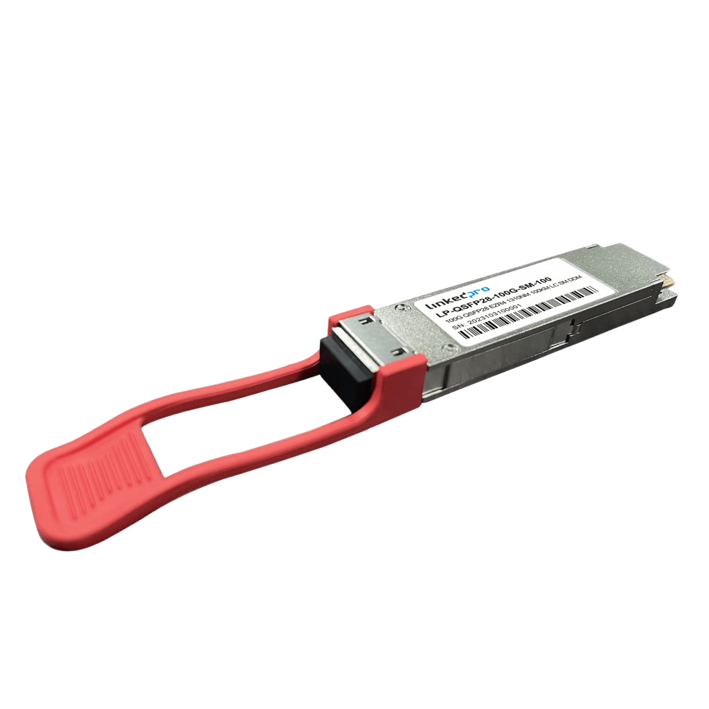 TRANSCEPTOR ÓPTICO QSFP28 (MINI-GBIC) / MONOMODO 1310 NM / 100 GBPS / 100GBASE-ZR4 / CONECTORES LC/UPC DÚPLEX / DDM / HASTA 100 KM