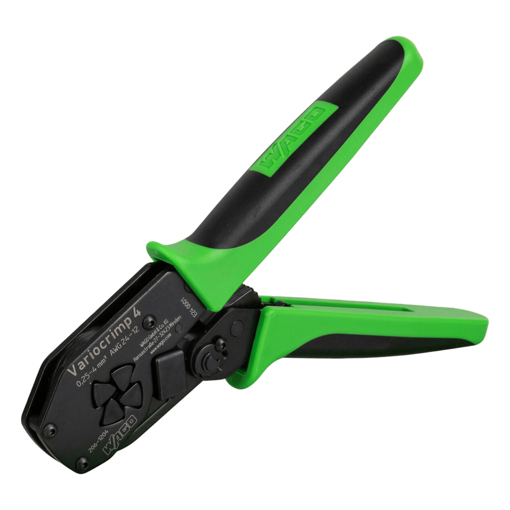 TENAZA DE CRIMPADO / 0.25-4.0 MM² / PARA TERMINALES CON Y SIN CUELLO DE PLÁSTICO / DISEÑO ERGONÓMICO / COLOR VERDE/NEGRO
