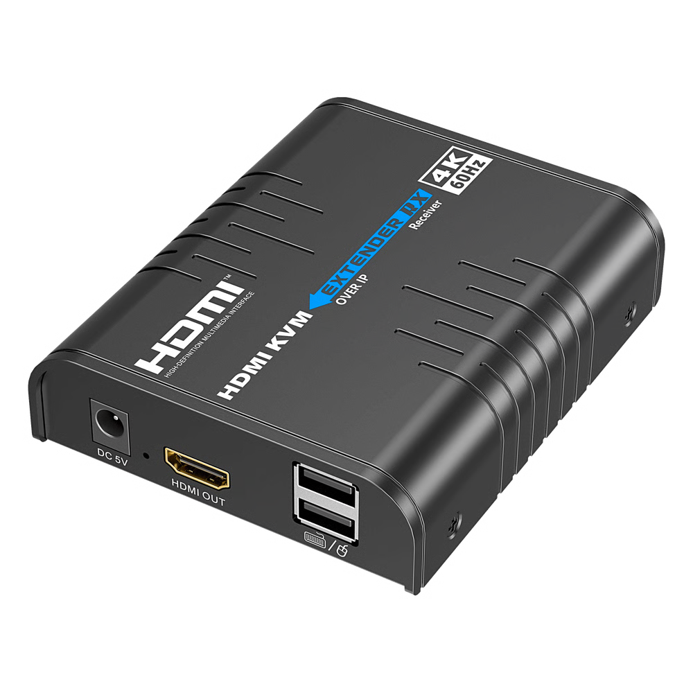 EXTENSOR KVM HDMI 4K A 60 HZ | TRANSMISIÓN HASTA 120 MTS CON CAT6 | RESOLUCIÓN 4096X2160@60HZ | ANCHO DE BANDA 18GBPS | HDCP1.4 Y HDCP2.2 | LATENCIA 120~170MS | CONEXIÓN 1:1, 1:N, N:1, N:N | SOLO RECEPTOR