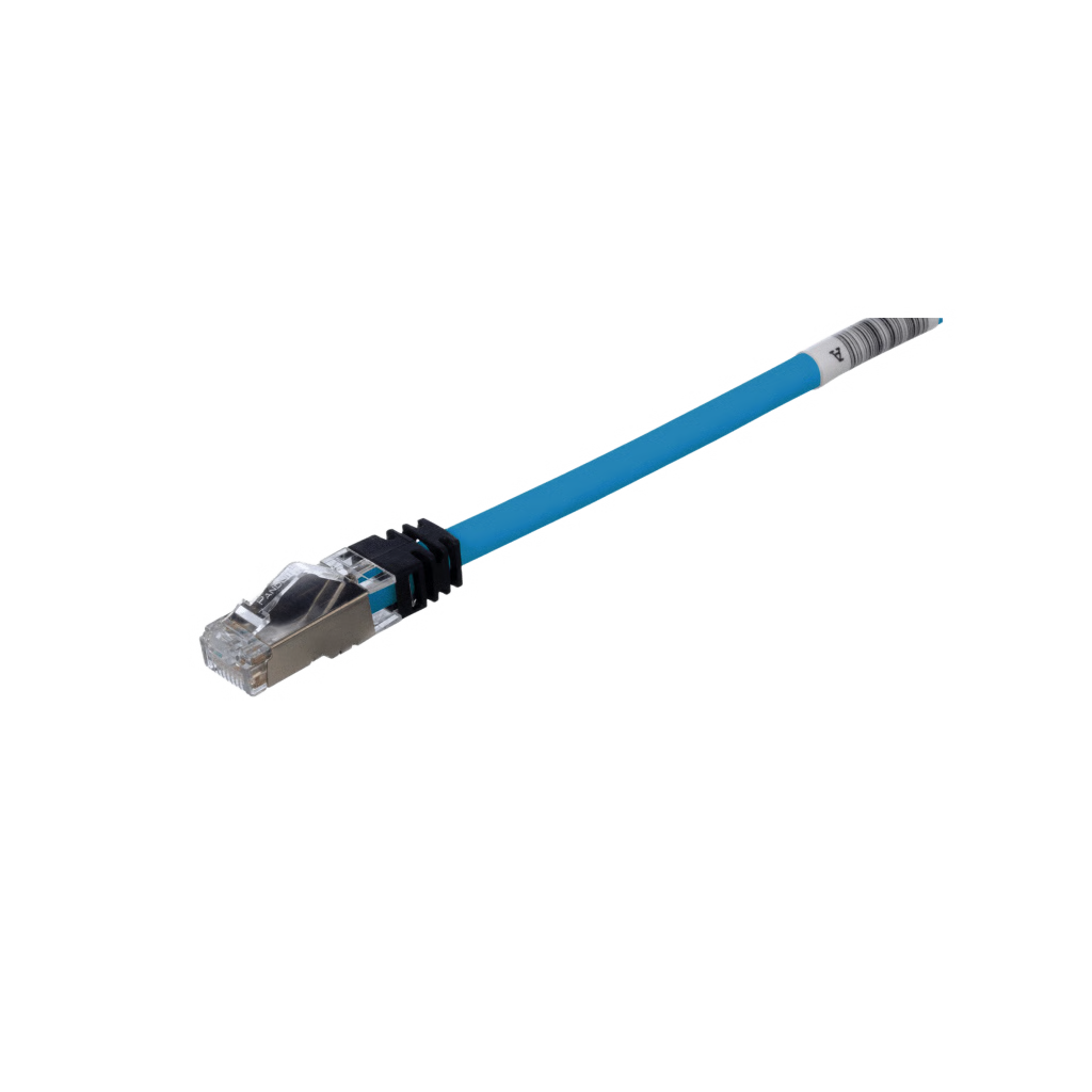 PATCH CORD CAT6A, BLINDADO S/FTP, CM/LS0H, 0.5 METROS, COLOR AZUL