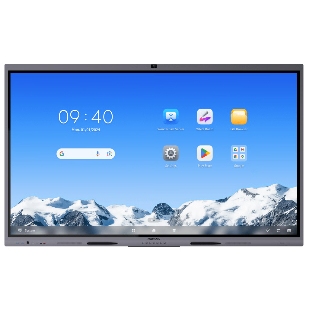 PANTALLA INTERACTIVA TOUCH DE 86" ANDROID 14 / ASISTENTES IA /GOOGLE SUITE PREINSTALADO CON CERTIFICACIÓN EDLA / CÁMARA WEB 8 MP / RESOLUCIÓN 4K / BOCINAS INTEGRADAS / ENTRADAS HDMI Y VGA / INCLUYE 2 LÁPICES PARA ESCRIBIR