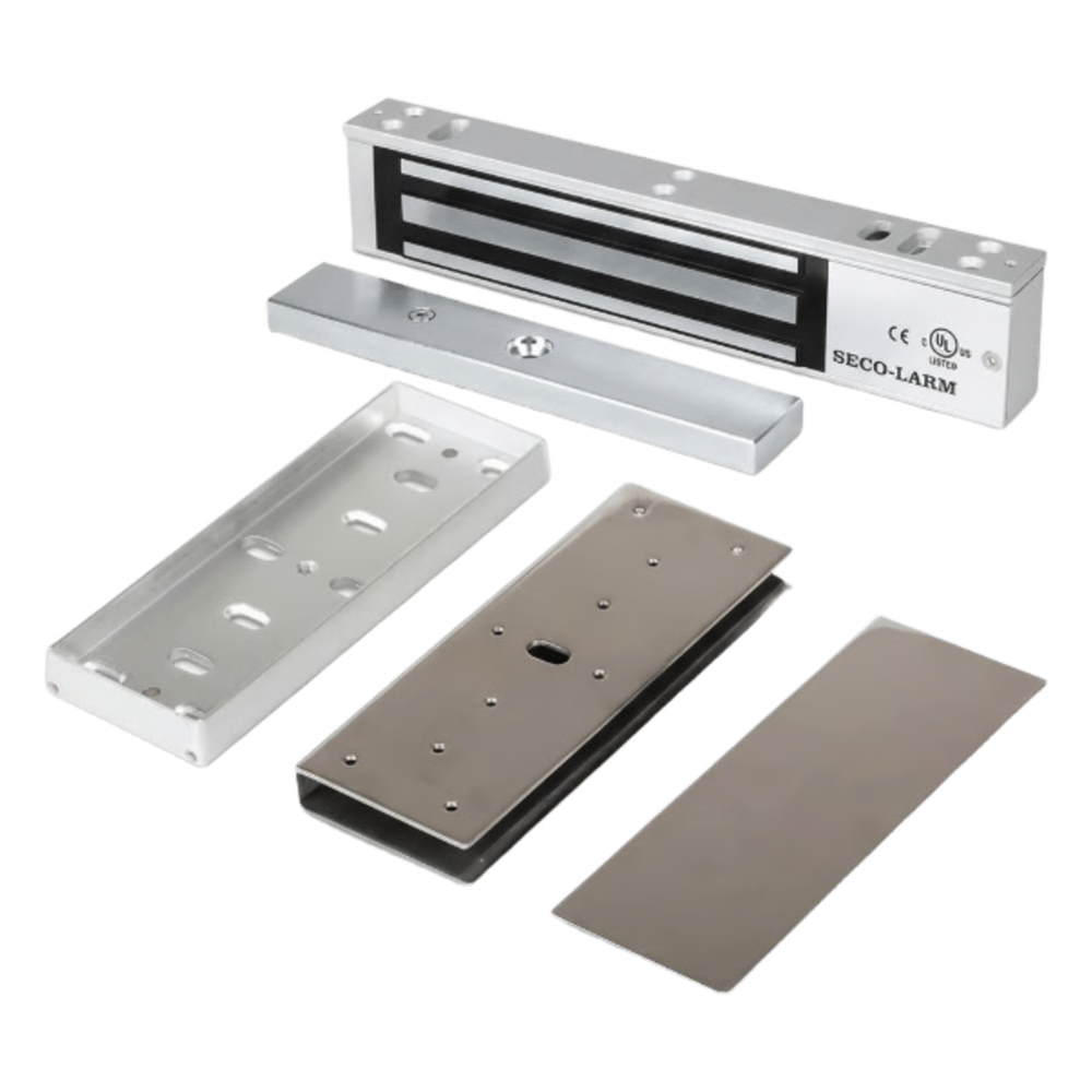 KIT PARA CONTROL DE ACCESO INCLUYE CHAPA MAGNÉTICA DE 600 LBS  / MONTAJE EN "U" PARA PUERTA DE CRISTAL /  USO INTERIOR / CERTIFICACIÓN UL
