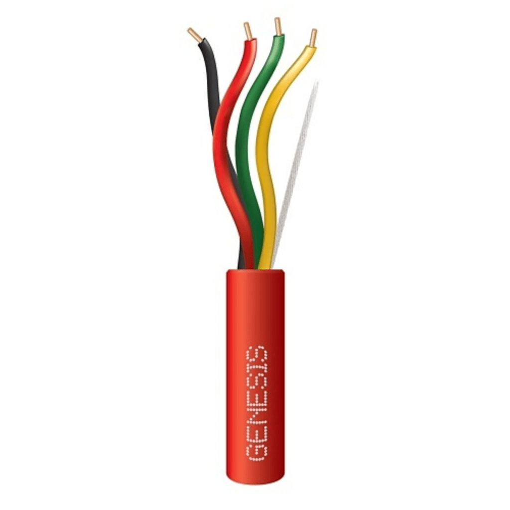 BOBINA DE 305 METROS DE ALAMBRE / 4 X 18 AWG / RISER / TIPO FPLR-CL3R / RESISTENTE AL FUEGO / COLOR ROJO / PARA SISTEMAS CONTRA INCENDIO O SISTEMAS DE EVACUACIÓN-Cables-GENESIS-Bsai Seguridad & Controles