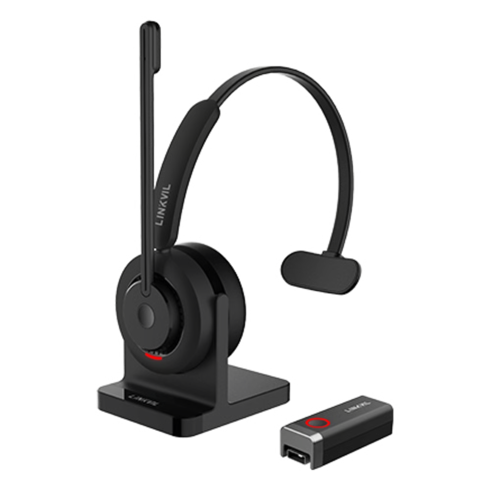 DIADEMA INALÁMBRICA DECT/BLUETOOTH CON MICRÓFONO ROTABLE /AUDIO HD/  CANCELACIÓN IA/  INCLUYE BASE DE CARGA
