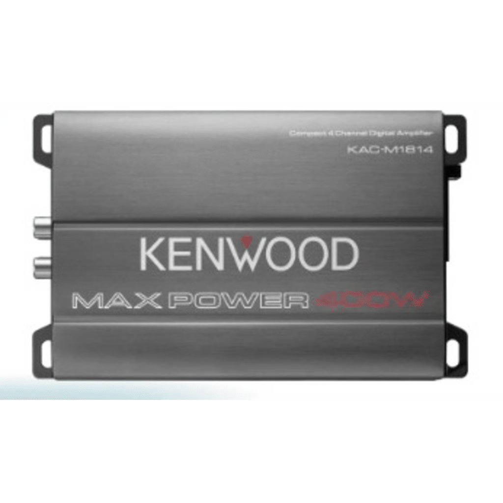 AMPLIFICADOR CLASE D KAC-M1814 / 400W MAX / 45W X 4 RMS (4Ω) / 45W X 4 RMS (2Ω) / 90W X 2 PUENTEADO / FILTROS AJUSTABLES HPF/LPF / ENTRADA A NIVEL DE ALTAVOZ / RECUBRIMIENTO CONFORMAL / COMPACTO / PARA AUTOMÓVIL, MARINA, ATV Y MOTOCICLE