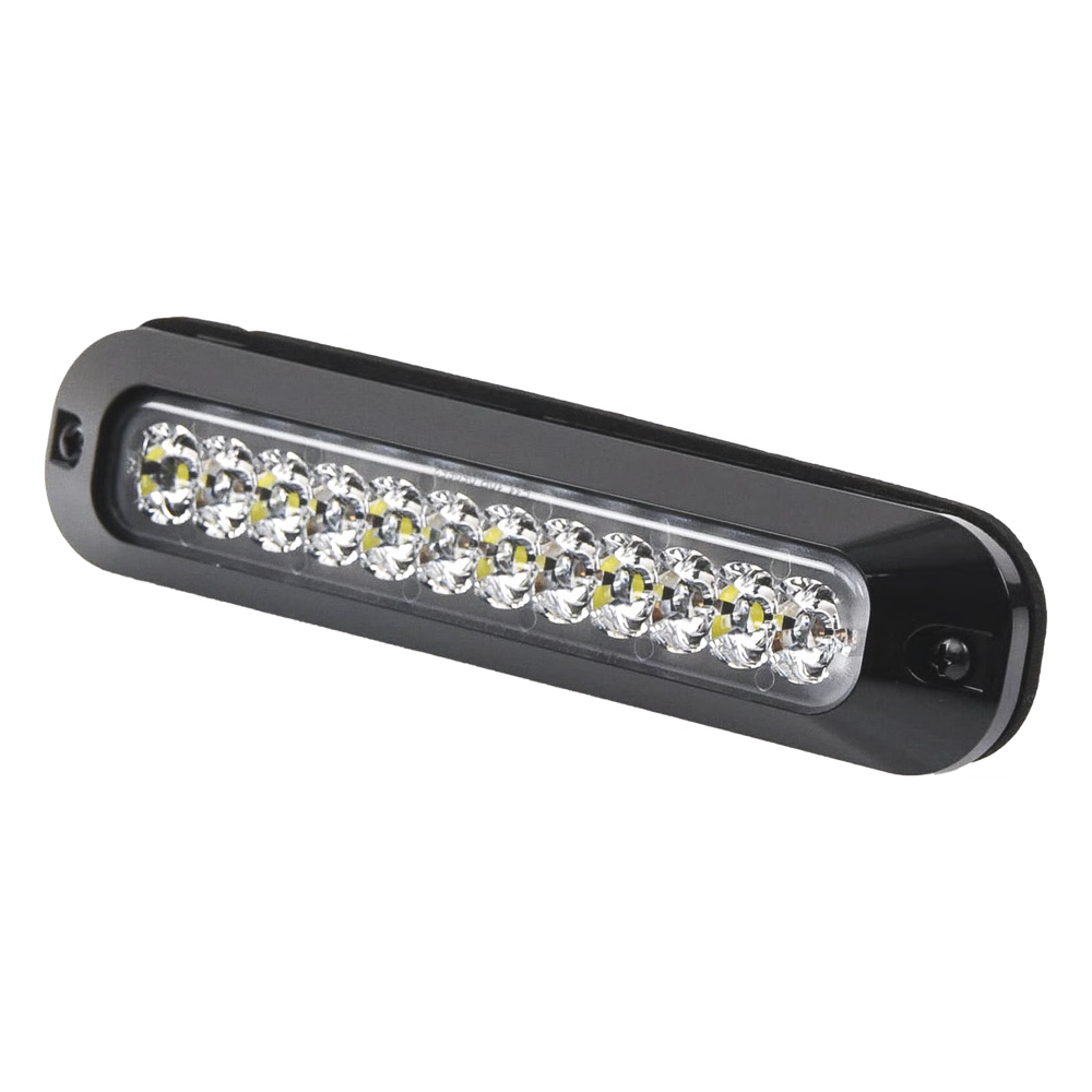 LUZ AUXILIAR DE 12 LED, ROJO/BLANCO, LENTE TRANSPARENTE