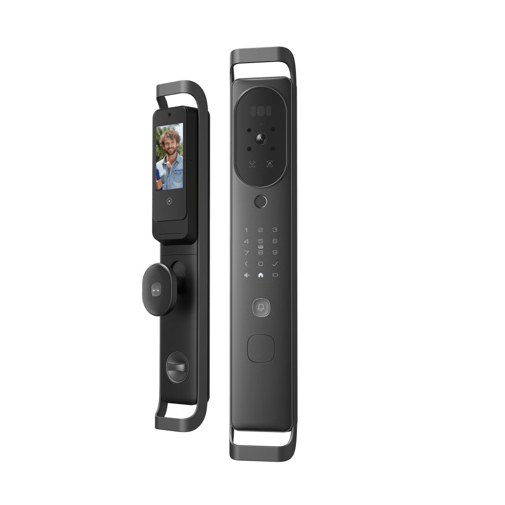 CERRADURA INTELIGENTE MULTIBIOMÉTRICA / RECONOCIMIENTO FACIAL + VENAS PALMA + HUELLA DIGITAL / TECLADO NUMÉRICO + TARJETAS IC + NFC / PANTALLA HD 4.5 PULGADAS / BATERÍA DOBLE 4000MAH + 2500MAH / CONEXIÓN WIFI 2.4GHZ / APP SMART