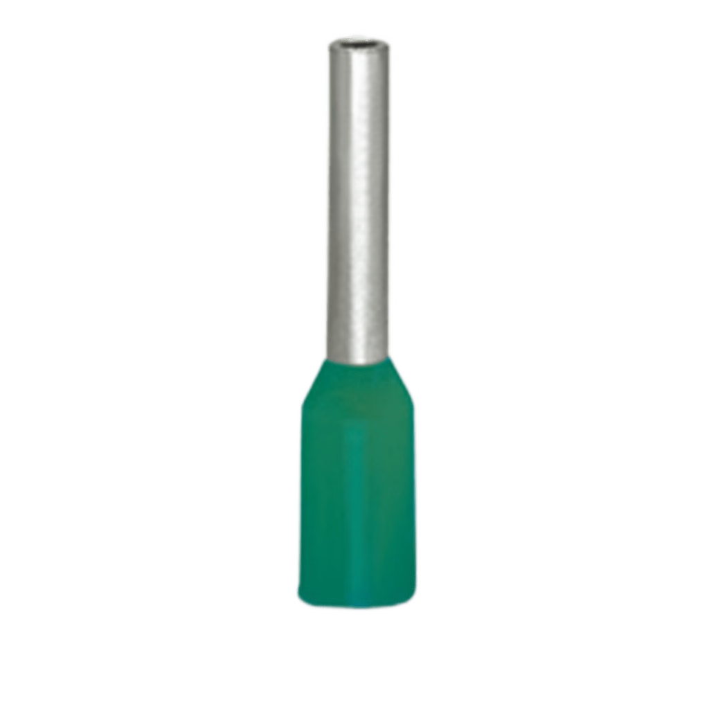 MANGUITO TERMINAL / SECCIÓN 0.34 MM² (22 AWG) / LONGITUD TOTAL 10 MM (0.39 IN) / CAMISA PLÁSTICA ESTÁNDAR / CINCADO GALVANIZADO / TURQUESA CLARO / PAQUETE 1000 UDS