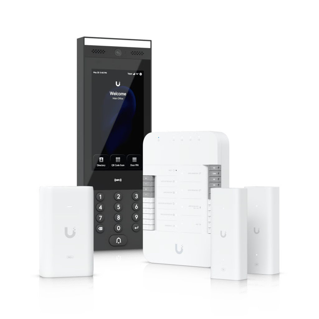 KIT DE INICIO DE CONTROL DE ACCESO UNIFI / HUB GATE / INTERCOMUNICADOR G3 / ADAPTADOR POE++ / EXTENSORES DE PAR TRENZADO