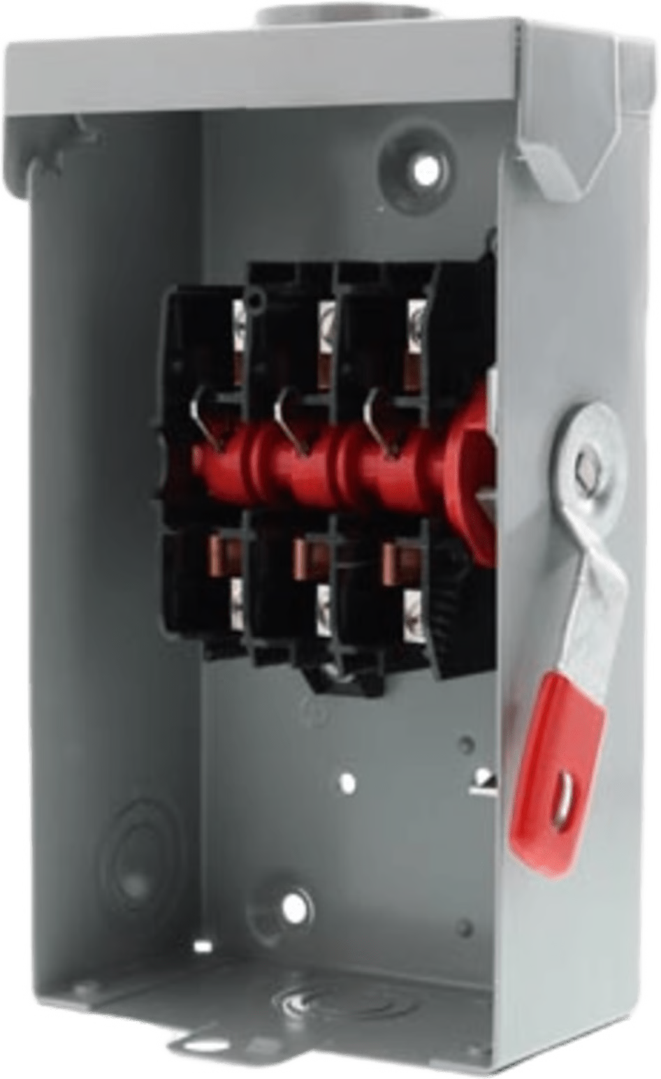 INTERRUPTOR DE SEGURIDAD CERRADO DE TRIPLE RUPTURA. INTERRUPTOR DE SERIE A, 3 POLOS, 3 HILOS SIN FUSIBLE, USO GENERAL, 240V 60A, NEMA TIPO 3R PARA EXTERIORES DE ENVOLVENTE.