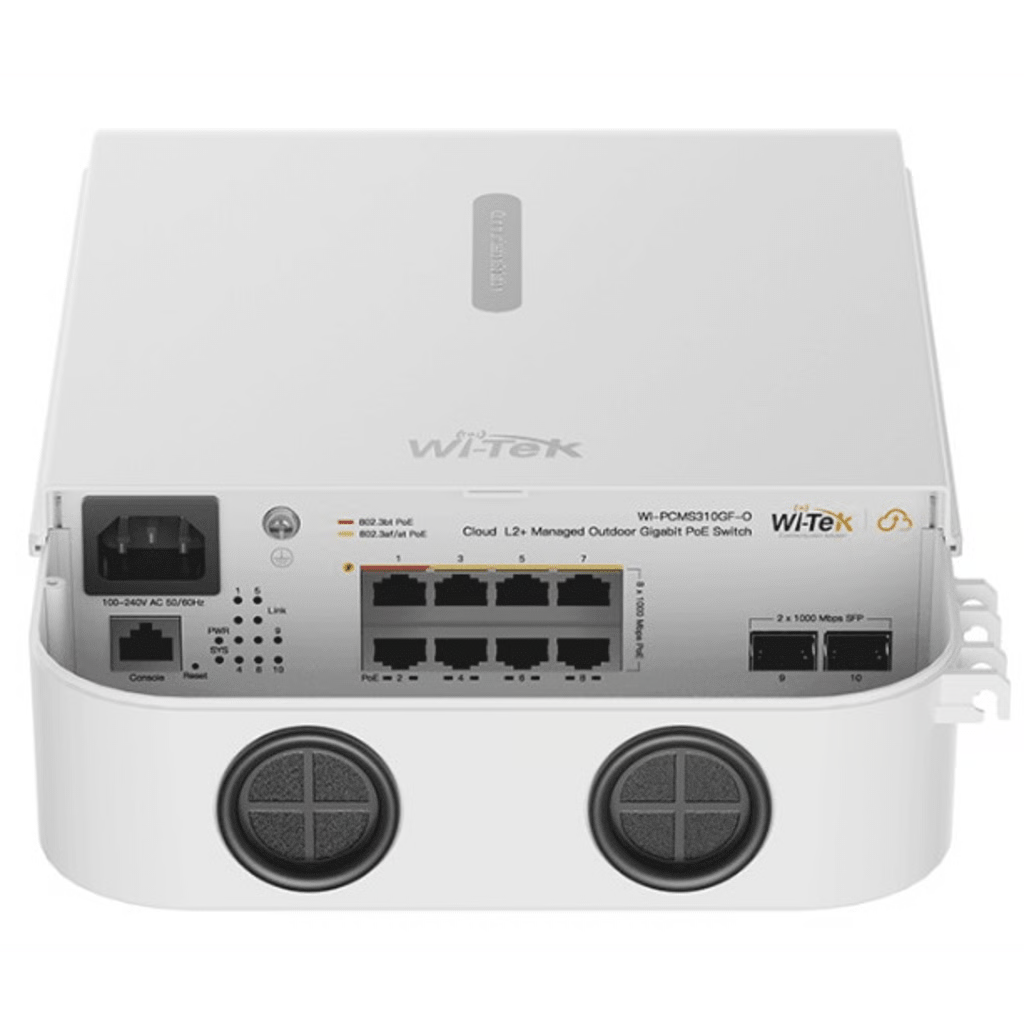 SWITCH POE GIGABIT 8 PUERTOS / 2 SFP UPLINK / POE++ 802.3BT 90W PORT 1-2 / POE+ 802.3AT 30W PORT 3-8 / 110W BUDGET TOTAL / 20GBPS SWITCHING / FANLESS / WALL-POLE MOUNT / INDUSTRIAL -30°C A 60°C