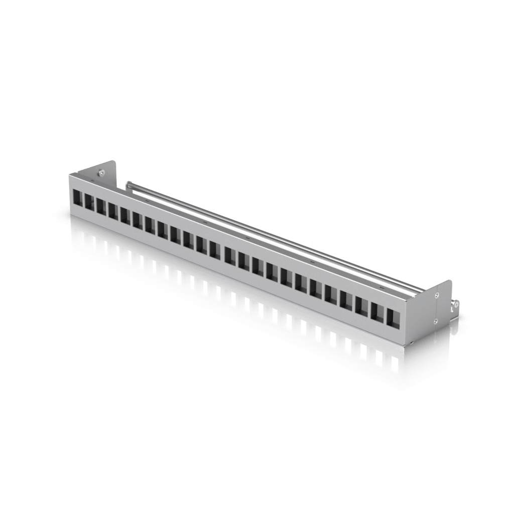 UACC RACK PATCH PANEL BLANK 24 PUERTOS - PANEL PATCH KEYSTONE 1U CON BARRA DE GESTION DE CABLES Y ESTETICA UNIFORME