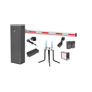 KIT COMPLETO BARRERA DERECHA XBF CON CORONA LED / BRAZO ILUMINADO DE 3M / INCLUYE SENSOR DE MASA, TRANSFORMADOR, LAZO MAGNÉTICO, ANCLA, FOTOCELDAS Y 2 CONTROLES INALÁMBRICOS