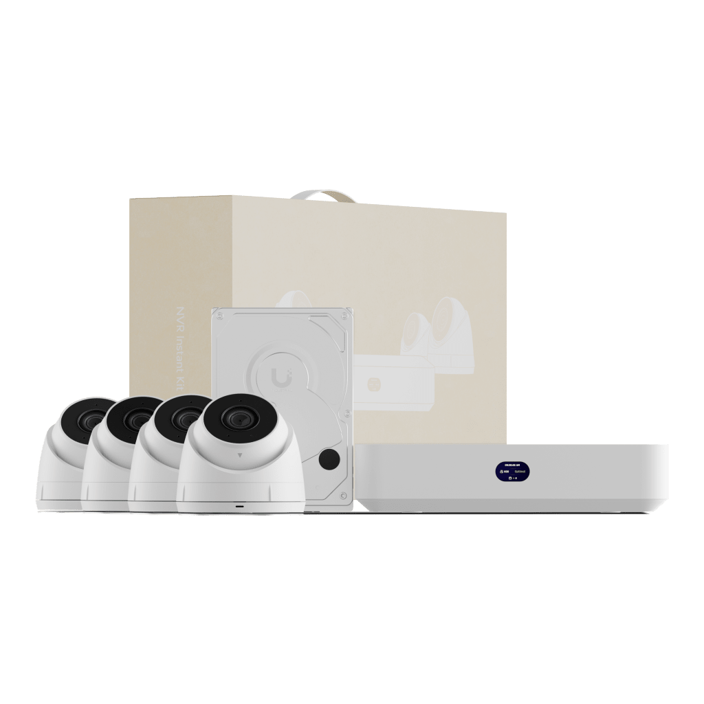 UNIFI PROTECT UNVR INSTANT KIT – SOLUCIÓN TODO EN UNO CON NVR INSTANT, 4 CÁMARAS G5 TURRET ULTRA Y DISCO DURO DE 1 TB PARA UNA CONFIGURACIÓN RÁPIDA Y SENCILLA-Cámaras IP y NVRs-UBIQUITI-Bsai Seguridad & Controles