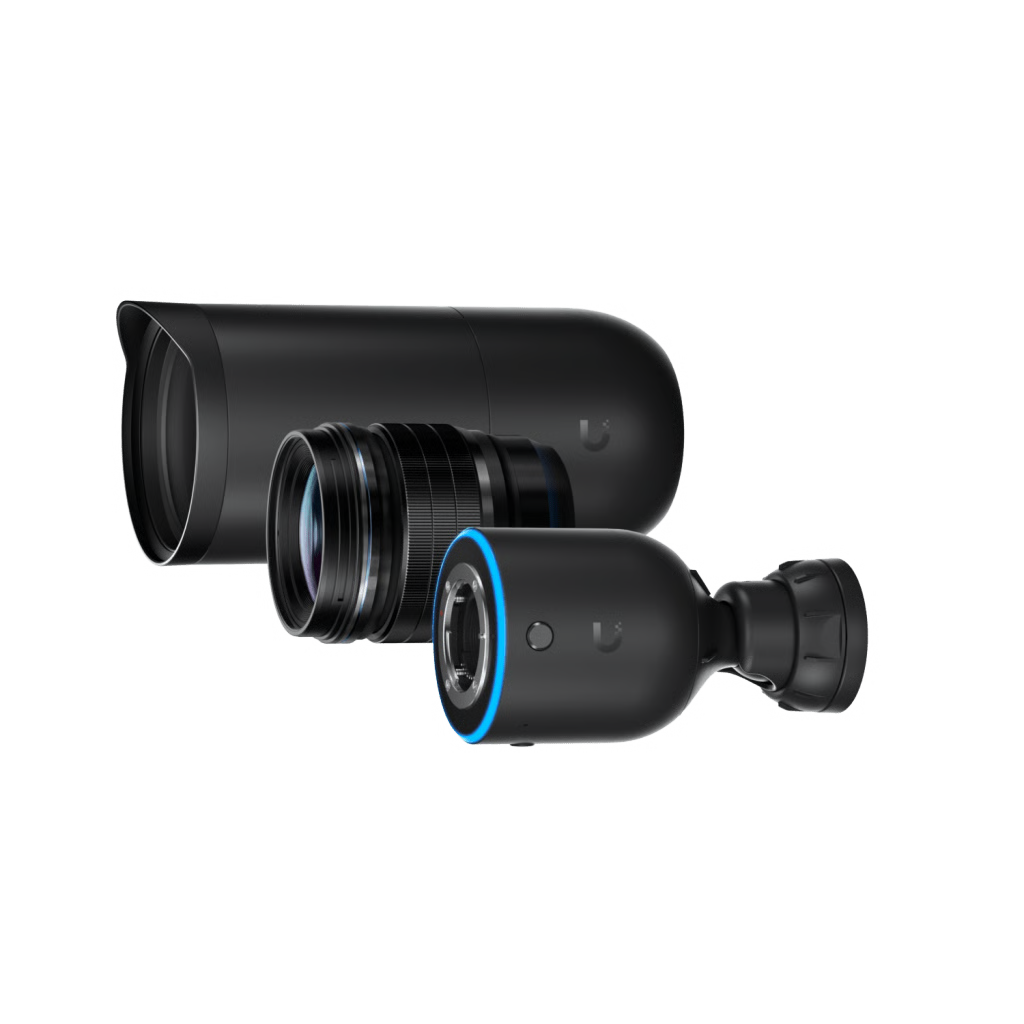 UNIFI PROTECT AI DSLR LONG DISTANCE – CÁMARA 4K POE+ PARA INTERIOR/EXTERIOR CON SENSOR DE ALTA SENSIBILIDAD, LENTE FIJA DE LARGA DISTANCIA DE 45 MM Y ANALÍTICA AVANZADA POR IA