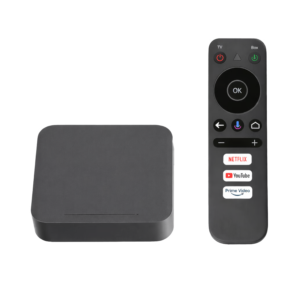 STB 4K ANDROID CON GOOGLE TV / ALTO RENDIMIENTO / CONEXIÓN WI-FI Y POR CABLE / CONTROL REMOTO BLUETOOTH / SALIDA HDMI / SOFTWARE DE GESTION PARA ISP´S