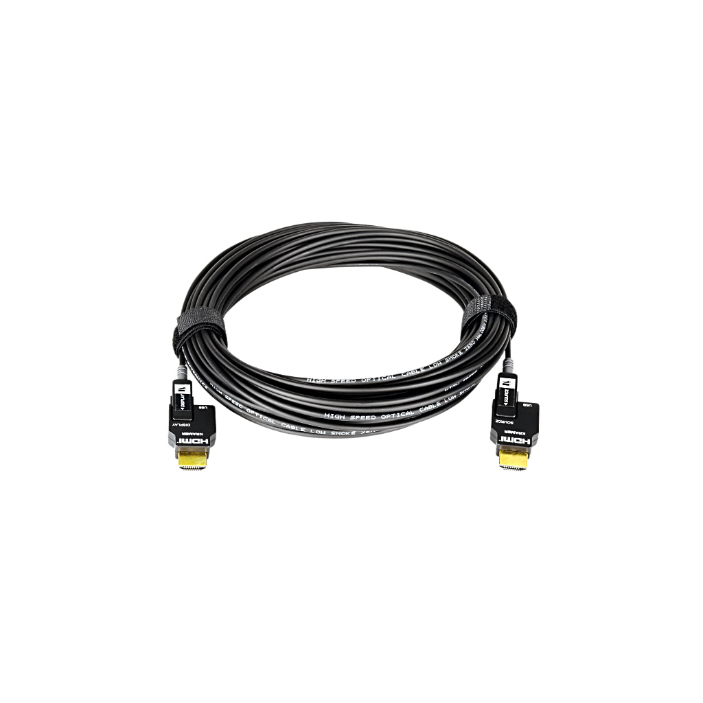 CABLE ACTIVO ÓPTICO HDMI 4K 30 MTS | 4K@60HZ 4:4:4 | 18 GBPS | TERMINALES DESMONTABLES MICRO-HDMI | FIBRA OPTICA  | LIBRE DE HALÓGENOS LSHF | BAÑADO EN ORO 24K