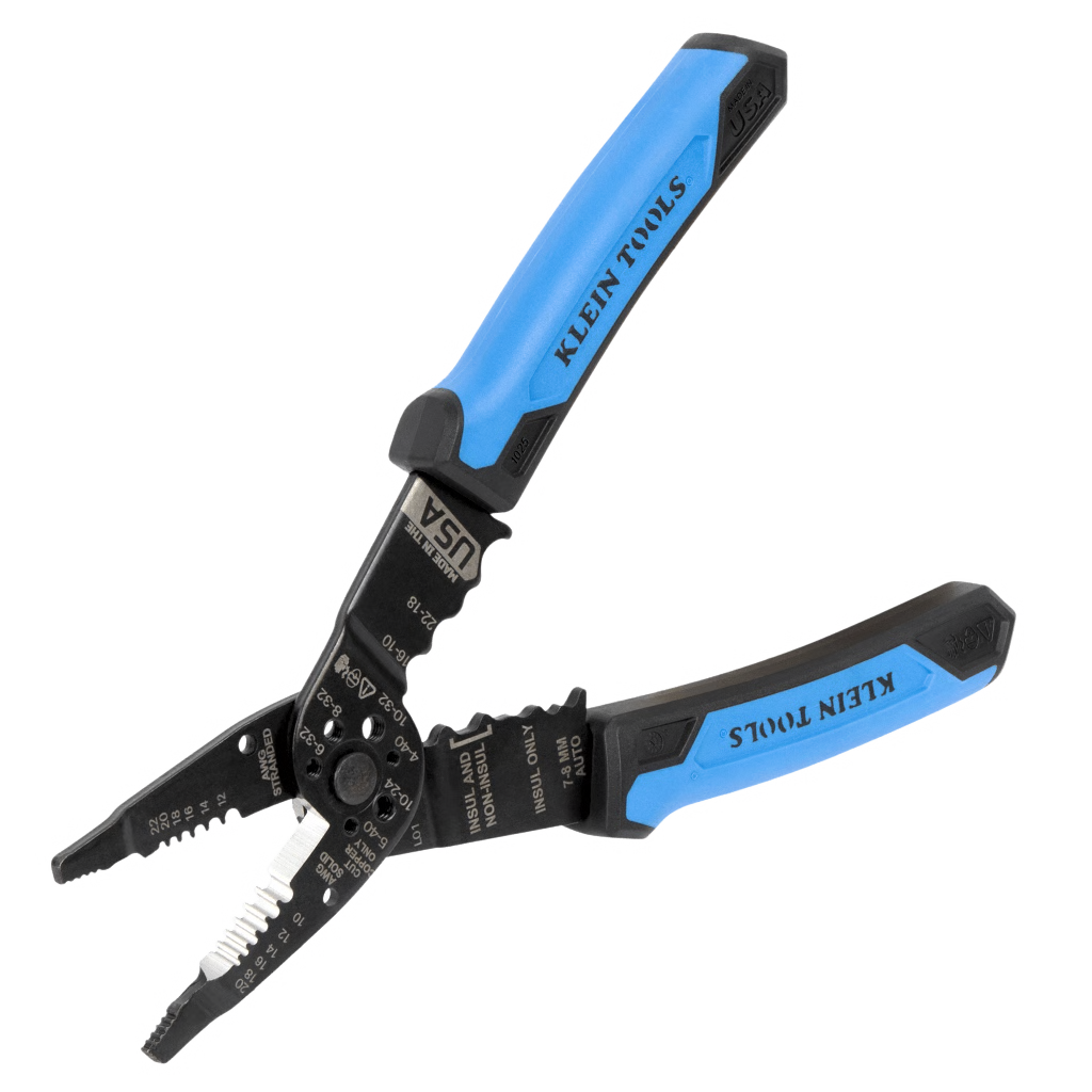PINZAS PELACABLES MULTIUSO / PELA CABLES SÓLIDOS 10-20 AWG Y TRENZADOS 12-22 AWG / CAPACIDAD PONCHADO TERMINALES 10-22 AWG / CORTE TORNILLOS 4-40 A 10-32 / ACERO ÓXIDO NEGRO / MANGOS TPE ERGONÓMICOS