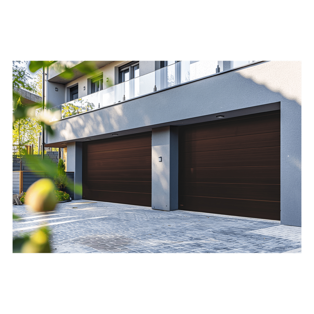 ACCESSPRO SECGAR-128B - SECCIÓN PARA PUERTA DE GARAGE / PANEL CALIBRE 26 / RELLENO POLIURETANO 43 MM / IMITACIÓN MADERA BLACK WALNUT / ESTILO AMERICANA / OPERACIÓN SILENCIOSA