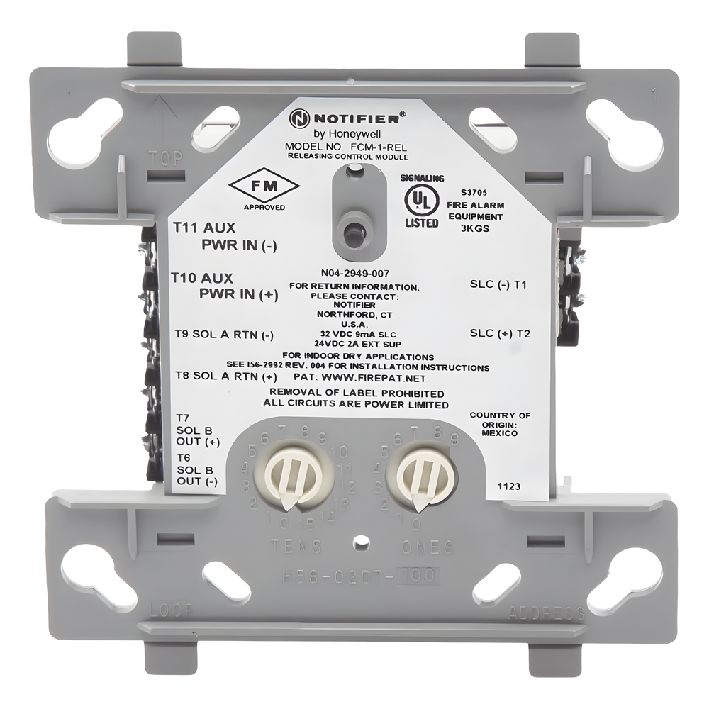 NOTIFIER FCM-1-REL - MÓDULO DE CONTROL DE DESCARGA DIRECCIONABLE / PROTOCOLO REDUNDANTE / 24 VDC / CLASE A O B / SUPERVI