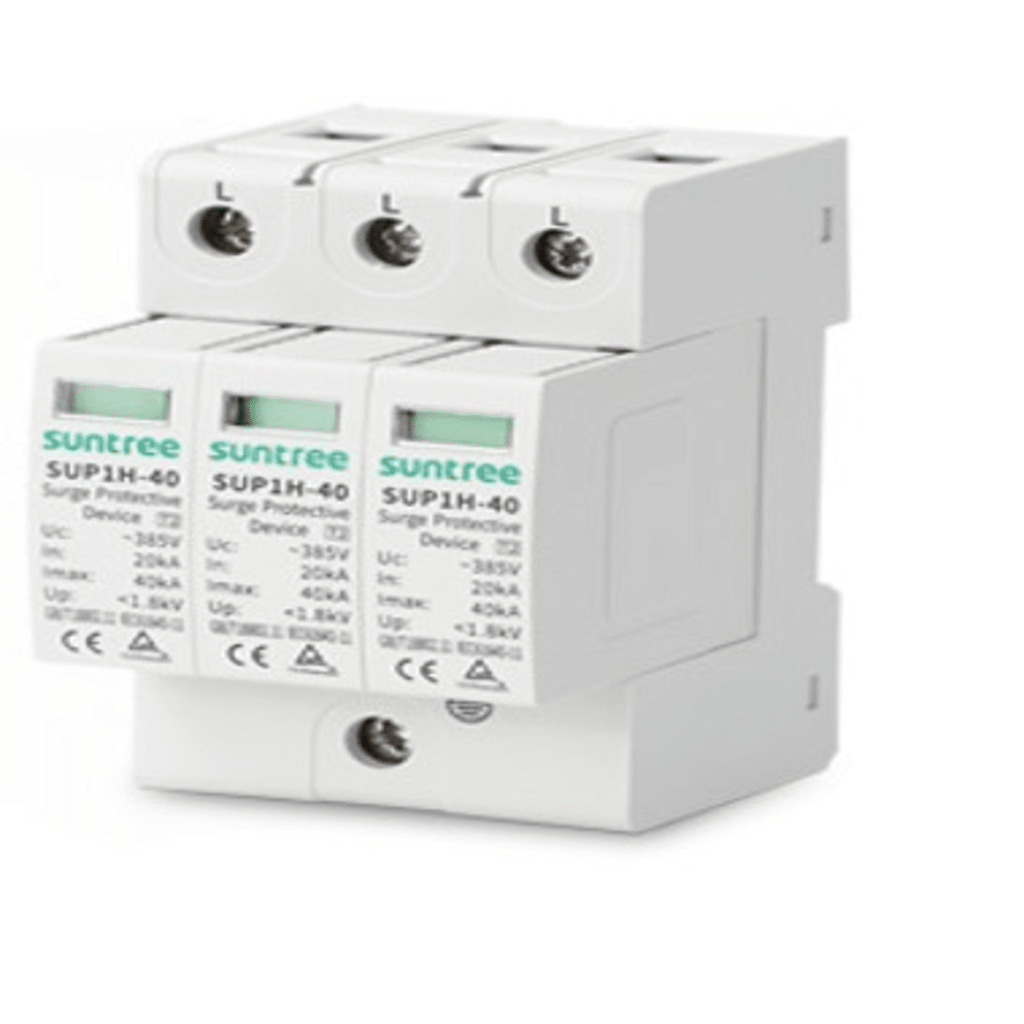 SUPRESOR DE PICOS TRANSITORIOS DE VOLTAJE, DISEÑADO PARA SISTEMAS FOTOVOLTAICOS, USO EN CORRIENTE ALTERNA 220 VCA ,3 POLOS.-Calidad de la Energía-SUNTREE-Bsai Seguridad & Controles
