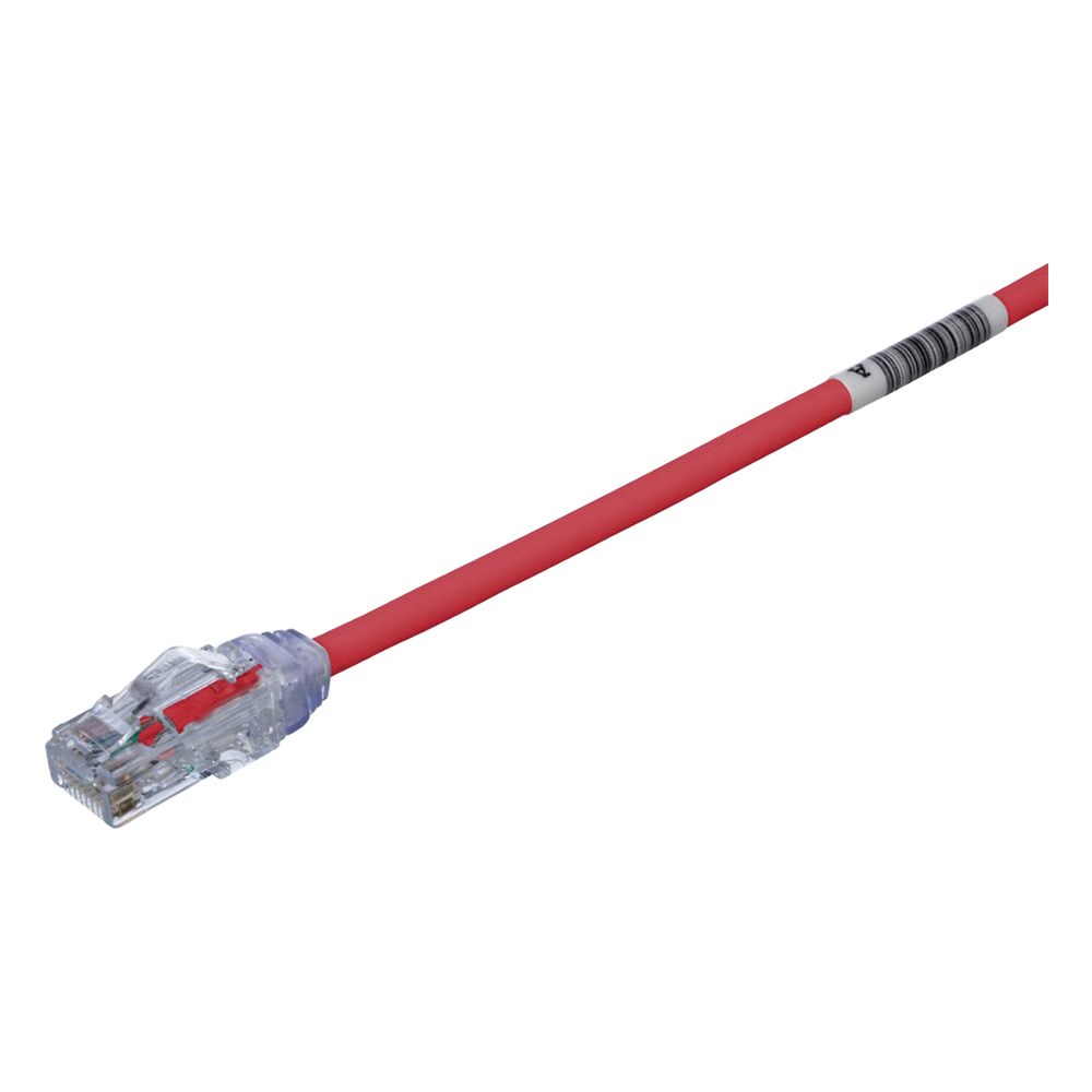 CABLE DE PARCHEO UTP CAT6A, CM/LSZH, DIAMETRO REDUCIDO (28AWG), COLOR ROJO, 0.3 METROS (1 PIE)