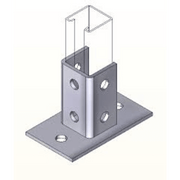 BASE CUADRADA CON 4 PERFORACIONES PARA PERFIL SENCILLO.-Torres y Mástiles-ANCLO-Bsai Seguridad & Controles