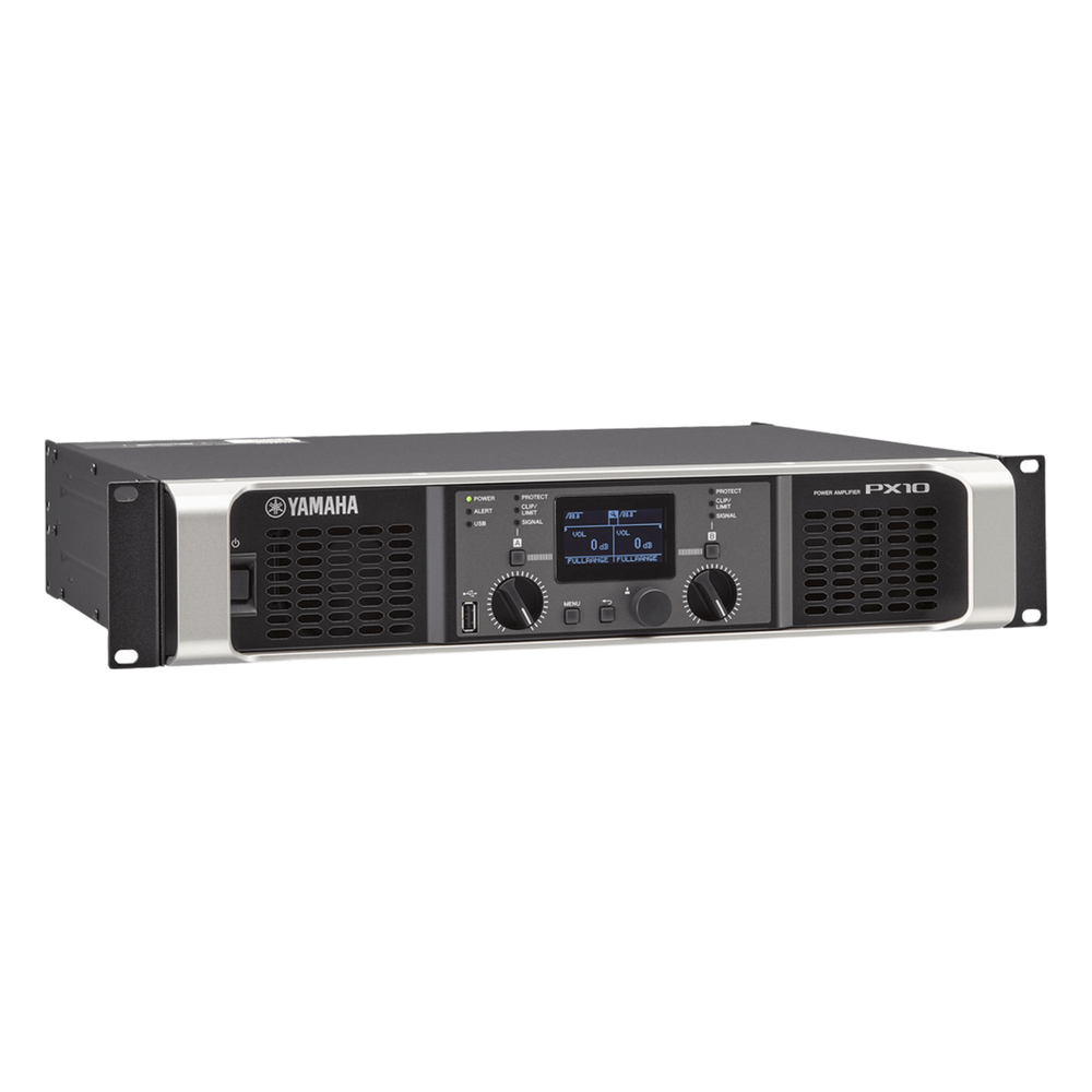 YAMAHA PX10 - AMPLIFICADOR DE AUDIO CLASE D / 1000 W X 2 A 8Ω / 1200 W X 2 A 4Ω / BAJA IMPEDANCIA / PROCESAMIENTO INTELI