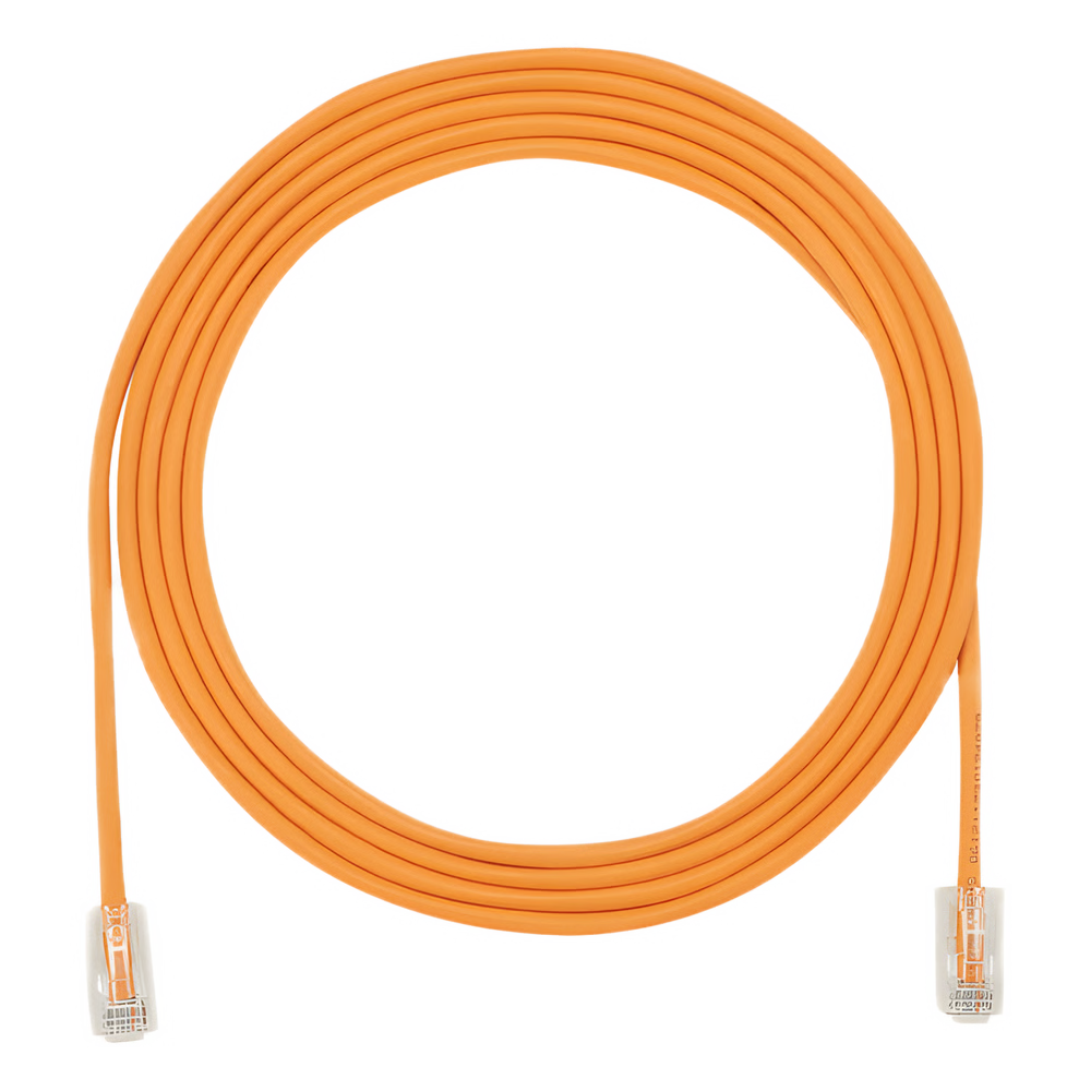 CABLE DE PARCHEO UTP CAT6A, CM/LSZH, DIÁMETRO REDUCIDO (28AWG), COLOR NARANJA, 0.3 METROS (1 PIE)