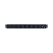PDU BÁSICO DE MONTAJE EN RACK, CON 10 SALIDAS NEMA 5-15R Y PROTECCIÓN CONTRA SOBRETENSIONES,  ENCHUFE DE ENTRADA NEMA 5-15P, DE 19IN, 1UR, 15 AMP, 120 VCA