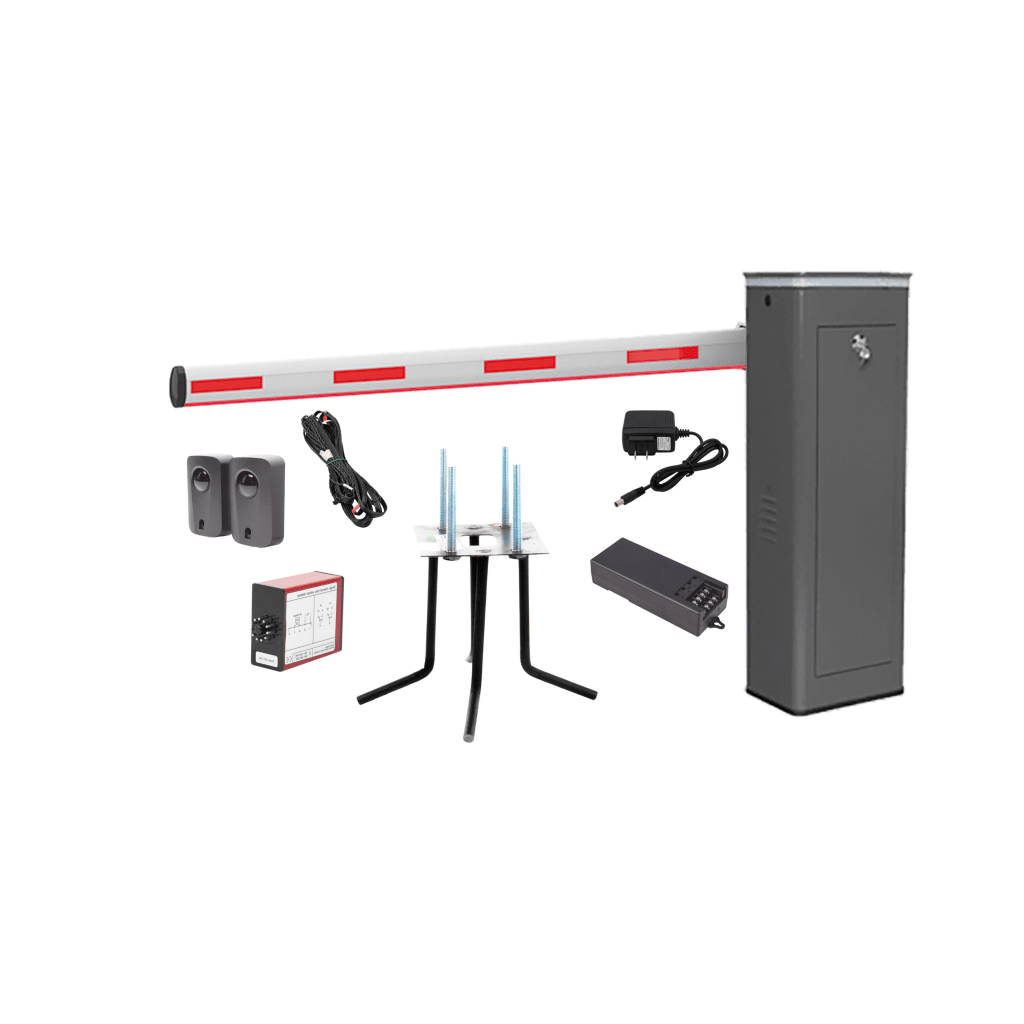 KIT COMPLETO BARRERA IZQUIERDA XBS CON CORONA LED / BRAZO ILUMINADO DE 5M / INCLUYE SENSOR DE MASA, TRANSFORMADOR, LAZO MAGNÉTICO, ANCLA, FOTOCELDAS Y 2 CONTROLES INALÁMBRICOS-Acceso Vehicular-ACCESSPRO-Bsai Seguridad & Controles