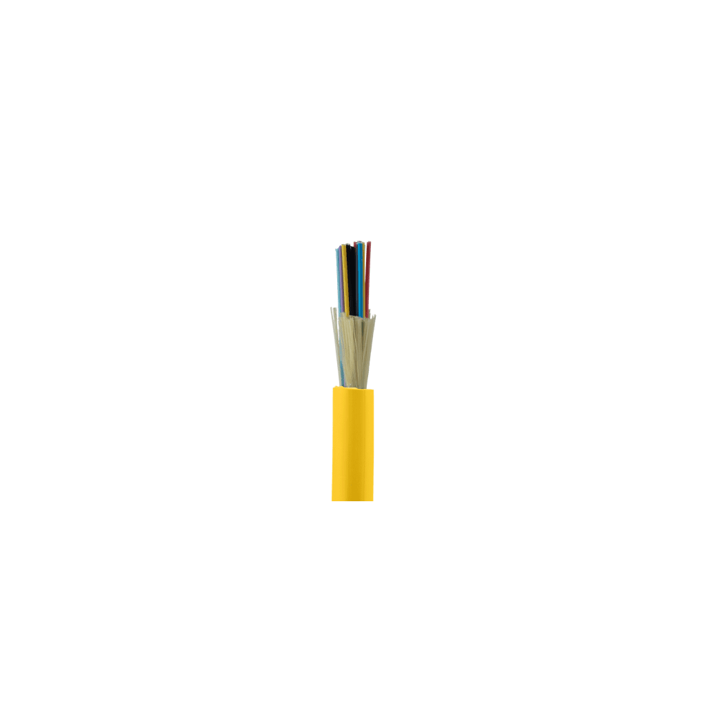 CABLE DE FIBRA OPTICA DE 24 HILOS, MONOMODO OS2 9/125, INTERIOR, TIGHT BUFFER 900UM, NO CONDUCTIVA (DIELECTRICA), OFNR (RISER), PRECIO POR METRO