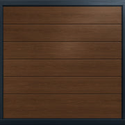PUERTA DE GARAGE DE ALTA CALIDAD / LINEA CENTRAL / IMITACION MADERA / OSCURA / 16X9 PIES / AISLADA / ESTILO AMERICANA.